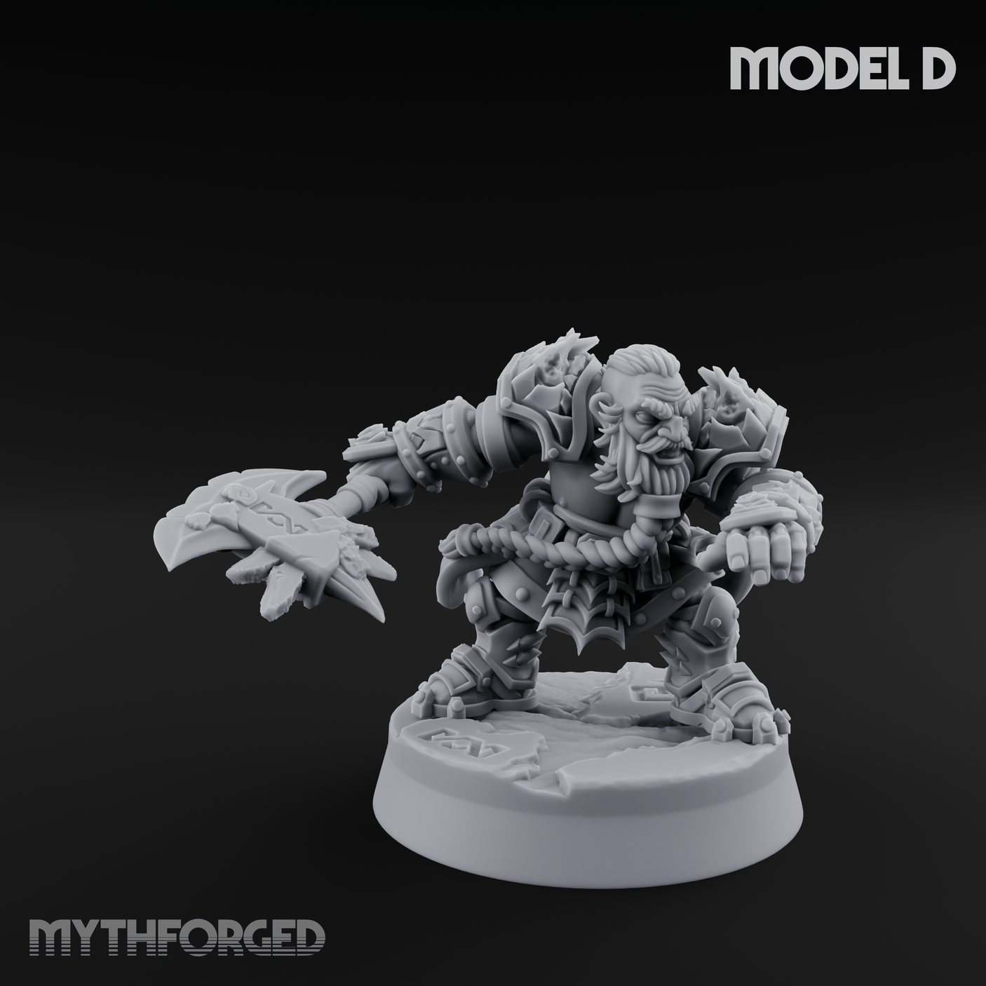 Smouldering Fire Dwarf Fighters Miniature for Dungeons and Dragons, Pathfinder or other TTRPGs