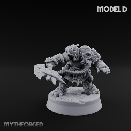 Smouldering Fire Dwarf Fighters D Miniature for Dungeons and Dragons, Pathfinder or other TTRPGs