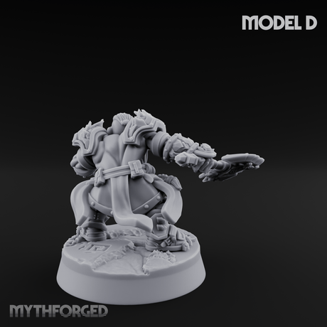 Smouldering Fire Dwarf Fighters D Miniature for Dungeons and Dragons, Pathfinder or other TTRPGs