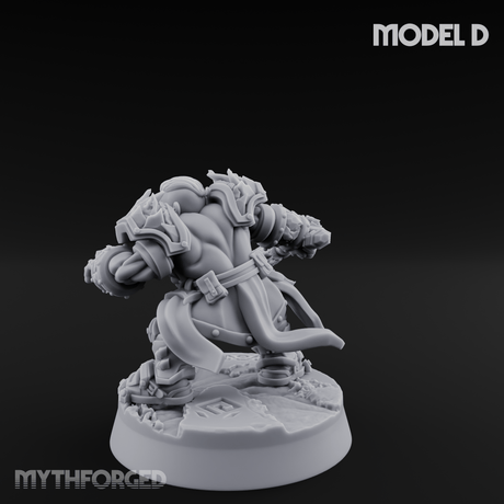 Smouldering Fire Dwarf Fighters D Miniature for Dungeons and Dragons, Pathfinder or other TTRPGs