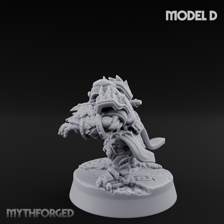 Smouldering Fire Dwarf Fighters D Miniature for Dungeons and Dragons, Pathfinder or other TTRPGs