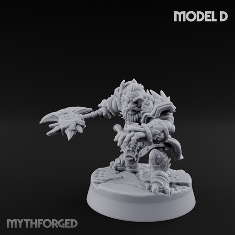 Smouldering Fire Dwarf Fighters D Miniature for Dungeons and Dragons, Pathfinder or other TTRPGs