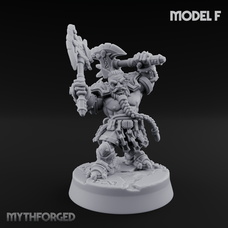 Smouldering Fire Dwarf Fighters Miniature for Dungeons and Dragons, Pathfinder or other TTRPGs