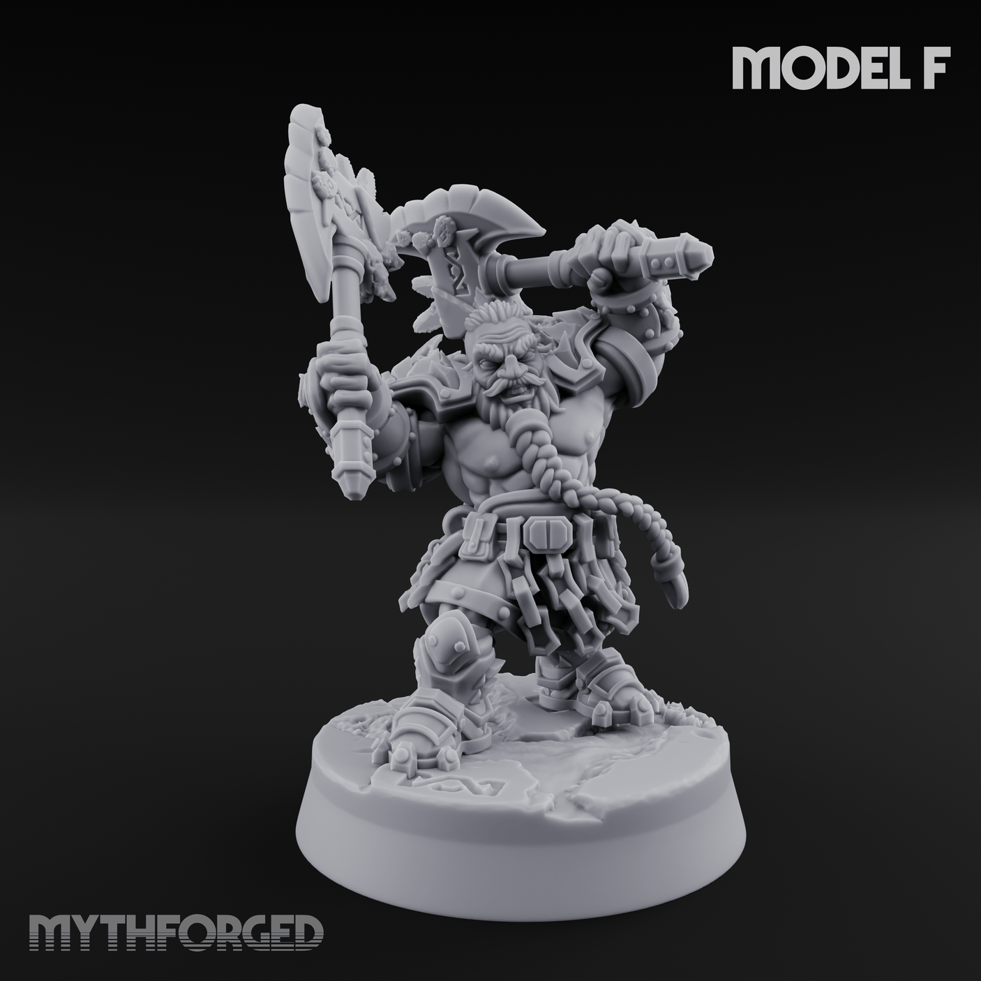 Smouldering Fire Dwarf Fighters F Miniature for Dungeons and Dragons, Pathfinder or other TTRPGs