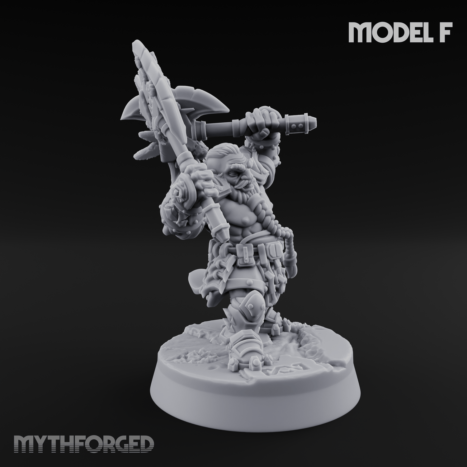 Smouldering Fire Dwarf Fighters F Miniature for Dungeons and Dragons, Pathfinder or other TTRPGs
