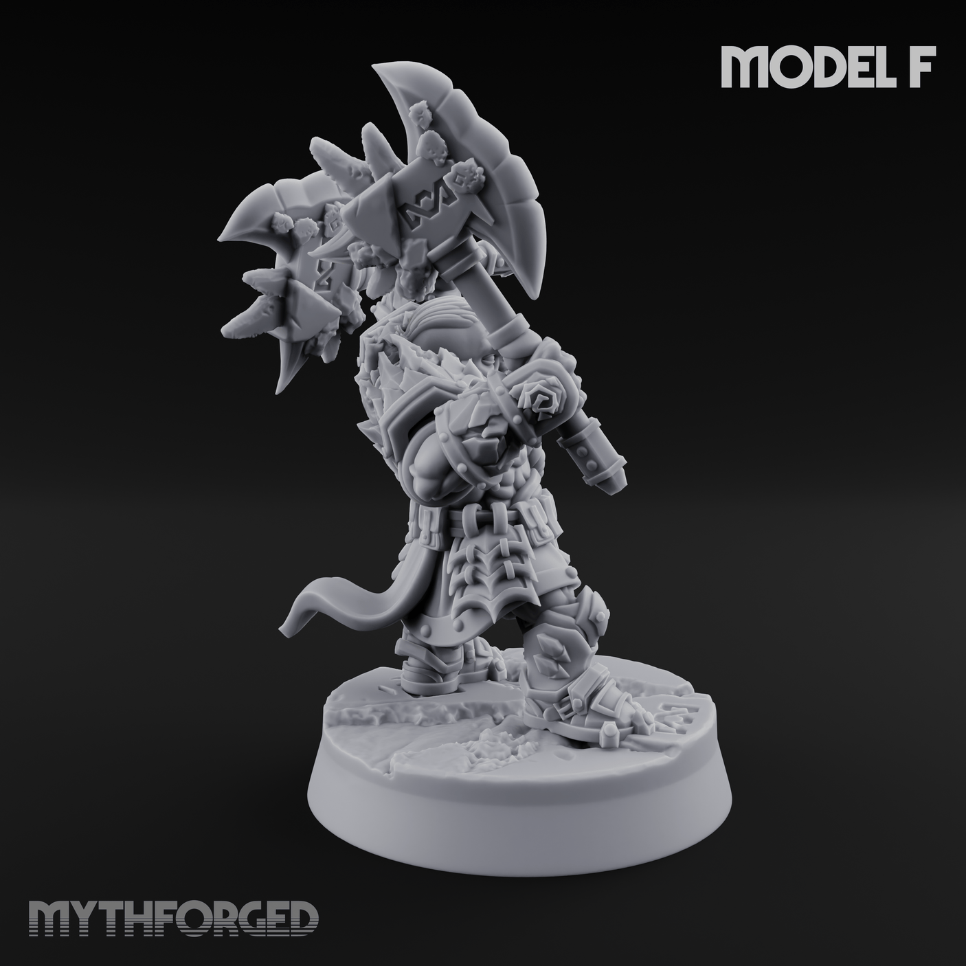 Smouldering Fire Dwarf Fighters F Miniature for Dungeons and Dragons, Pathfinder or other TTRPGs