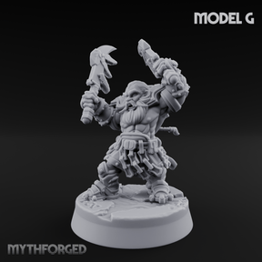 Smouldering Fire Dwarf Fighters G Miniature for Dungeons and Dragons, Pathfinder or other TTRPGs