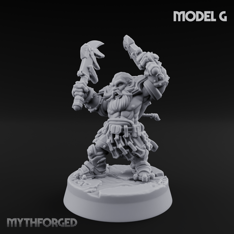 Smouldering Fire Dwarf Fighters G Miniature for Dungeons and Dragons, Pathfinder or other TTRPGs