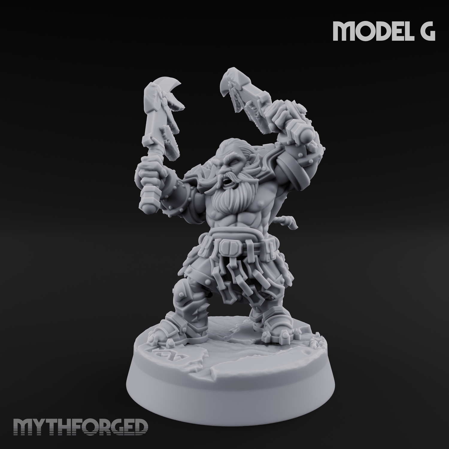 Smouldering Fire Dwarf Fighters G Miniature for Dungeons and Dragons, Pathfinder or other TTRPGs