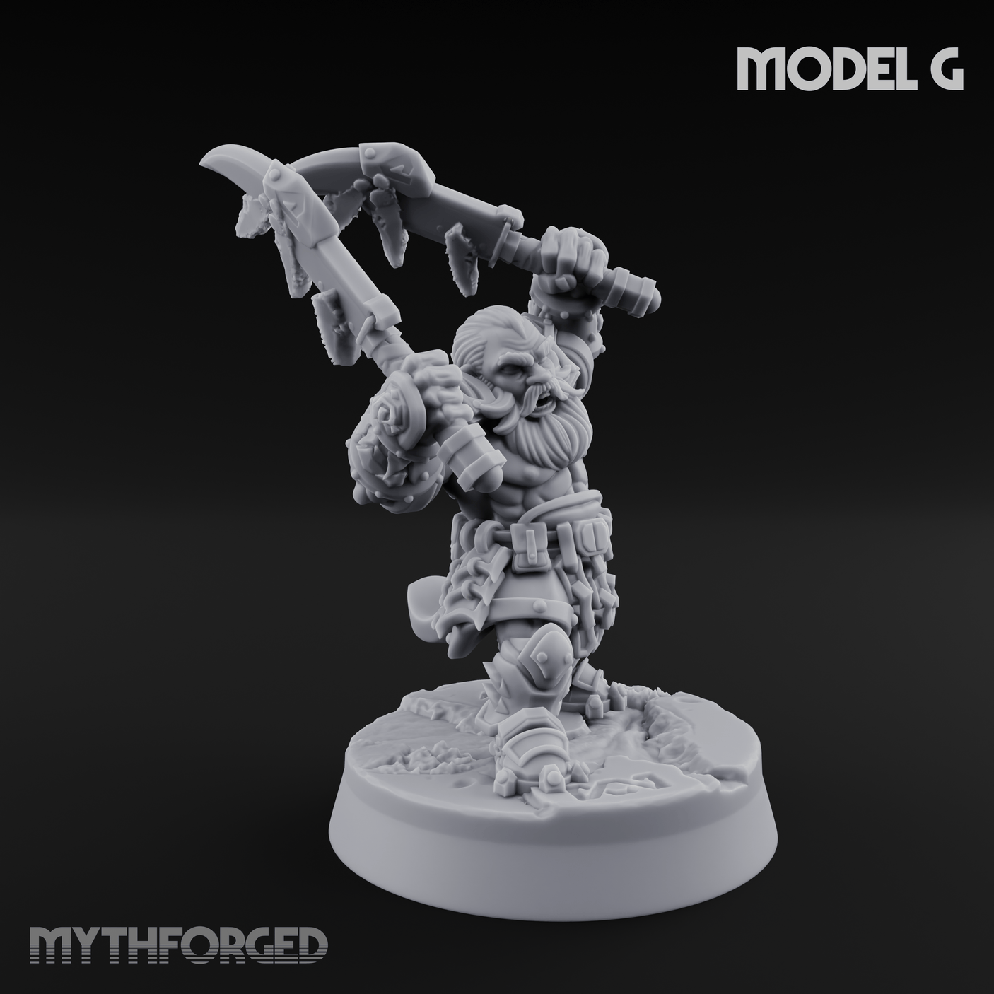 Smouldering Fire Dwarf Fighters G Miniature for Dungeons and Dragons, Pathfinder or other TTRPGs