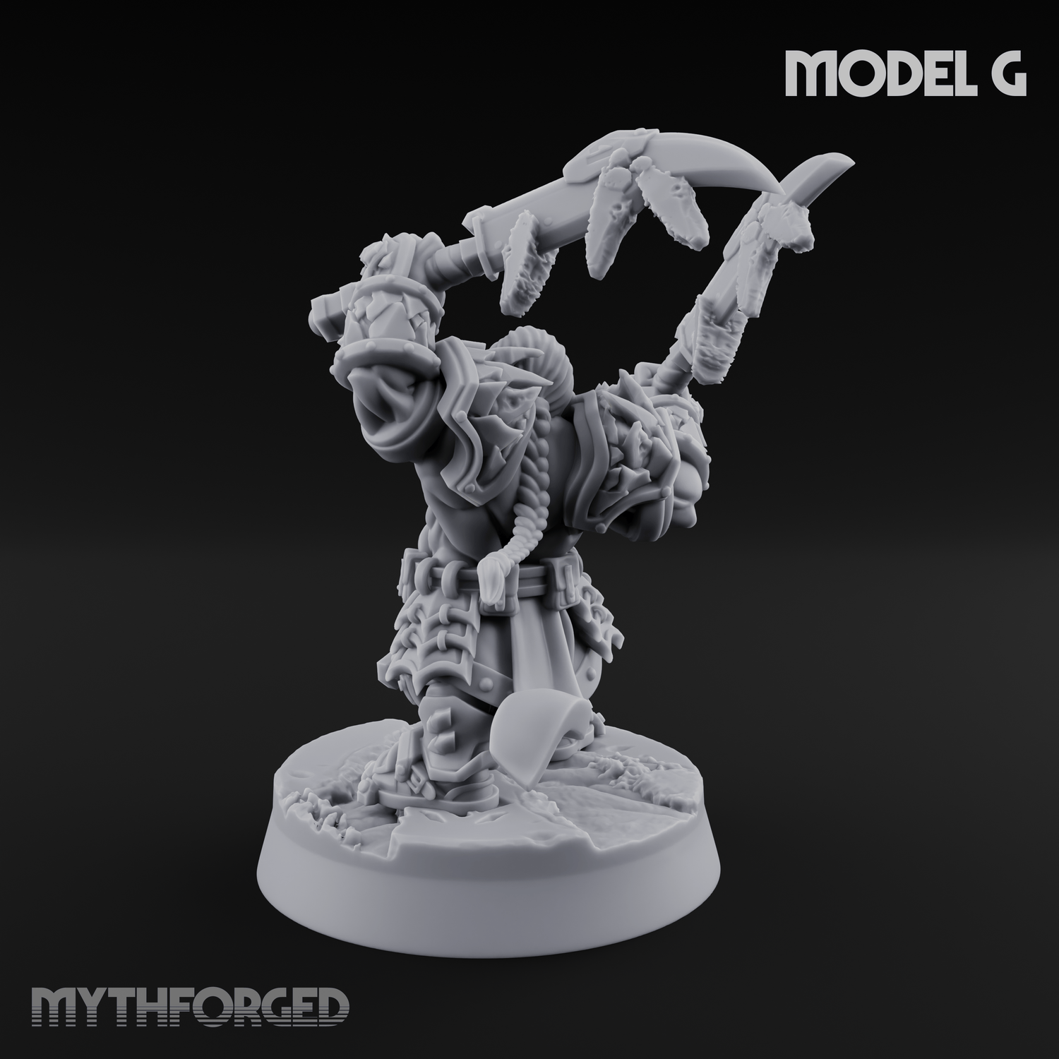 Smouldering Fire Dwarf Fighters G Miniature for Dungeons and Dragons, Pathfinder or other TTRPGs