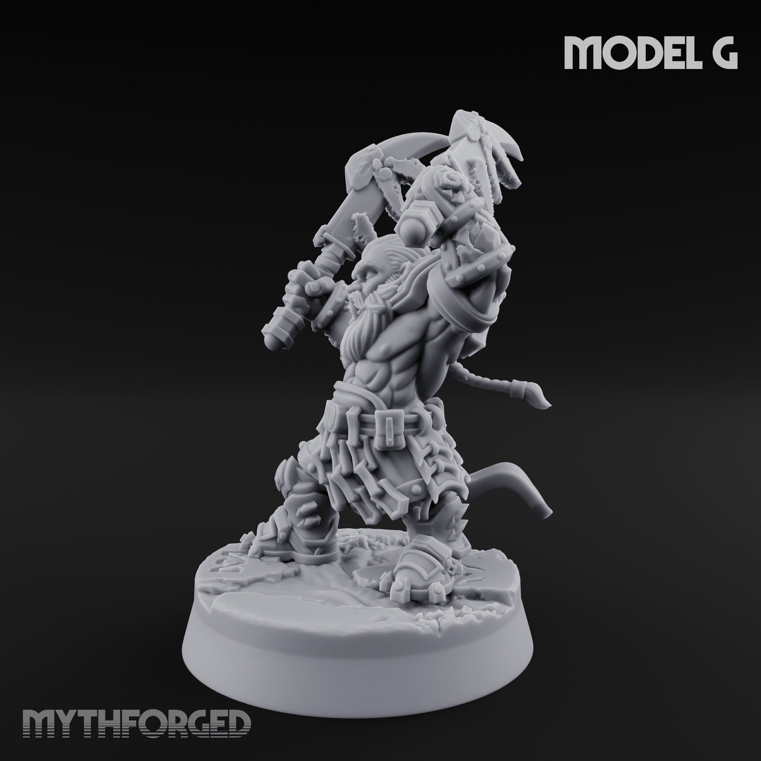 Smouldering Fire Dwarf Fighters G Miniature for Dungeons and Dragons, Pathfinder or other TTRPGs