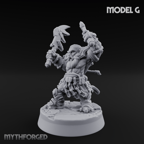 Smouldering Fire Dwarf Fighters G Miniature for Dungeons and Dragons, Pathfinder or other TTRPGs