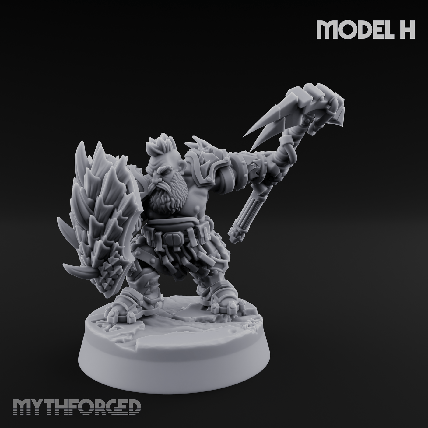 Smouldering Fire Dwarf Fighters Miniature for Dungeons and Dragons, Pathfinder or other TTRPGs