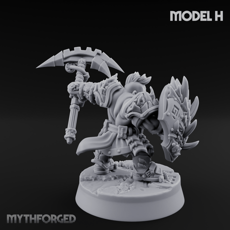 Smouldering Fire Dwarf Fighters H Miniature for Dungeons and Dragons, Pathfinder or other TTRPGs