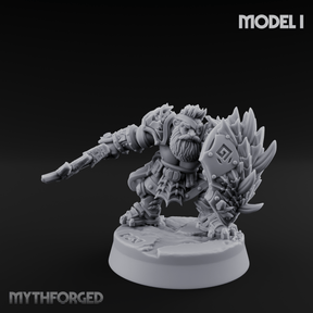 Smouldering Fire Dwarf Fighters I Miniature for Dungeons and Dragons, Pathfinder or other TTRPGs