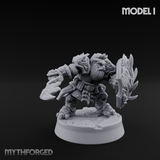 Smouldering Fire Dwarf Fighters I Miniature for Dungeons and Dragons, Pathfinder or other TTRPGs