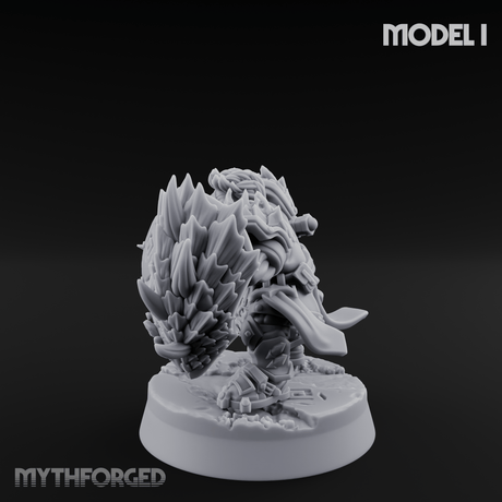 Smouldering Fire Dwarf Fighters I Miniature for Dungeons and Dragons, Pathfinder or other TTRPGs