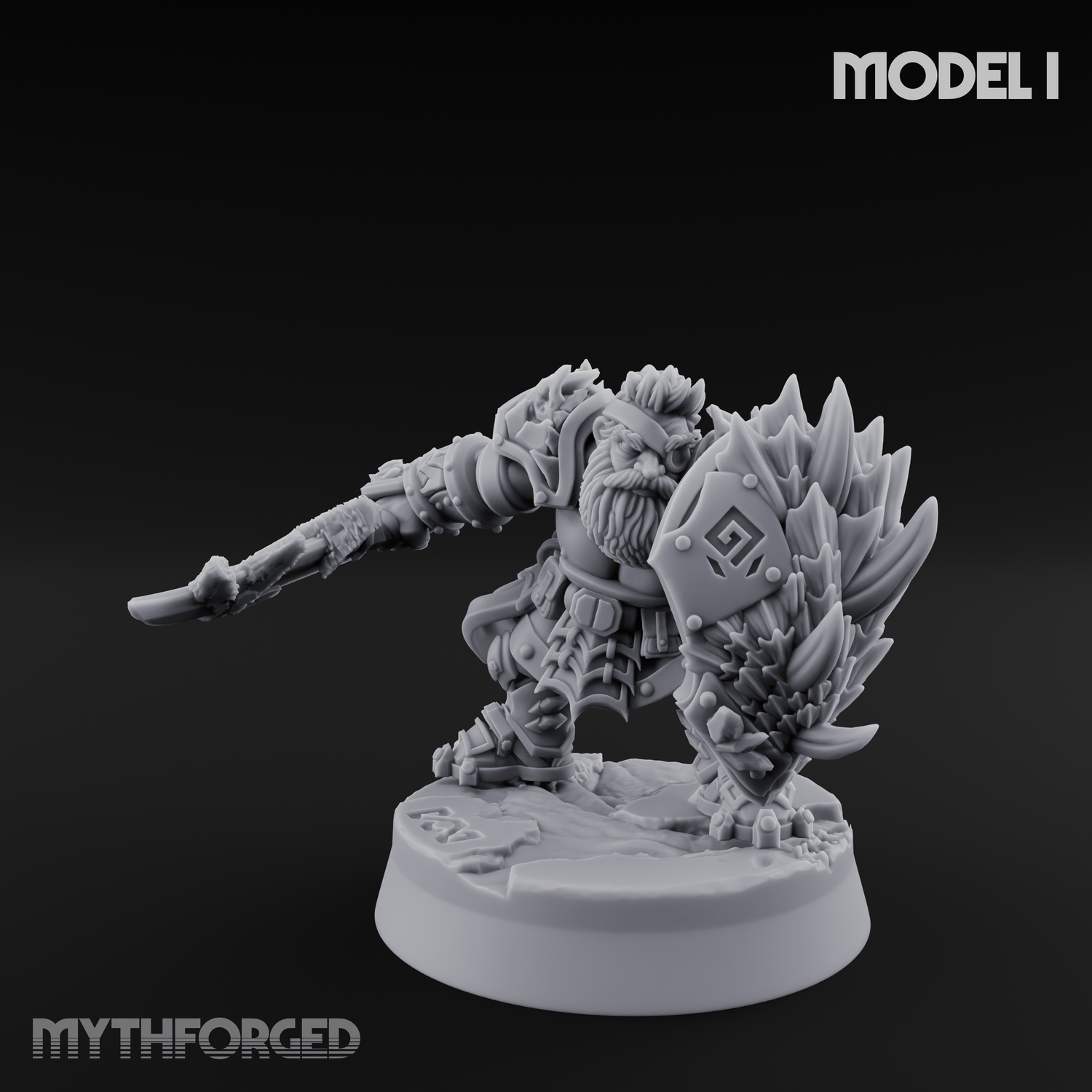 Smouldering Fire Dwarf Fighters I Miniature for Dungeons and Dragons, Pathfinder or other TTRPGs