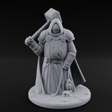 Hammer Shouldering Human Cleric Miniature for Dungeons and Dragons, Pathfinder or other TTRPGs