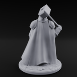 Hammer Shouldering Human Cleric Miniature for Dungeons and Dragons, Pathfinder or other TTRPGs