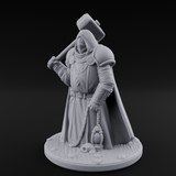 Hammer Shouldering Human Cleric Miniature for Dungeons and Dragons, Pathfinder or other TTRPGs