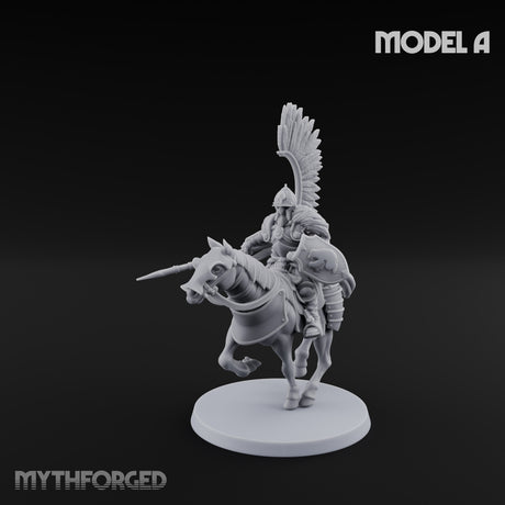 Hussar Charging Lancer Cavalry Set A Miniature for Dungeons and Dragons, Pathfinder or other TTRPGs