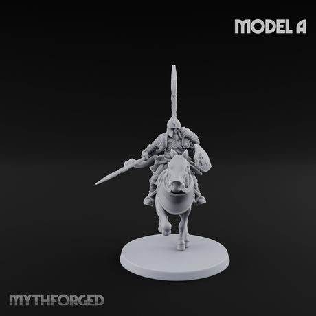 Hussar Charging Lancer Cavalry Set Miniature for Dungeons and Dragons, Pathfinder or other TTRPGs