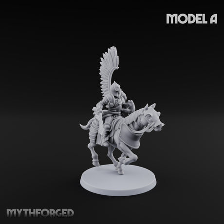 Hussar Charging Lancer Cavalry Set A Miniature for Dungeons and Dragons, Pathfinder or other TTRPGs
