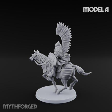 Hussar Charging Lancer Cavalry Set A Miniature for Dungeons and Dragons, Pathfinder or other TTRPGs