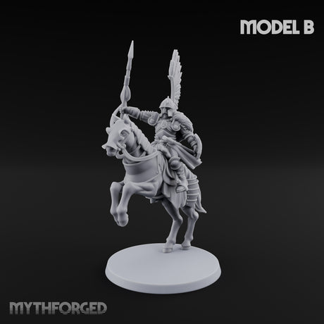 Hussar Charging Lancer Cavalry Set B Miniature for Dungeons and Dragons, Pathfinder or other TTRPGs