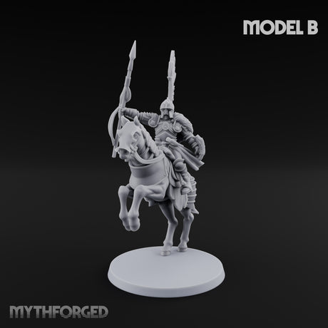 Hussar Charging Lancer Cavalry Set B Miniature for Dungeons and Dragons, Pathfinder or other TTRPGs