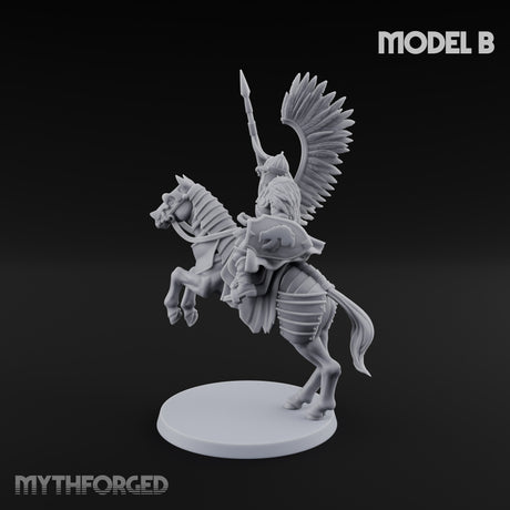 Hussar Charging Lancer Cavalry Set B Miniature for Dungeons and Dragons, Pathfinder or other TTRPGs