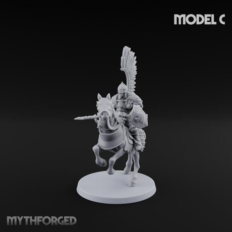 Hussar Charging Lancer Cavalry Set C Miniature for Dungeons and Dragons, Pathfinder or other TTRPGs