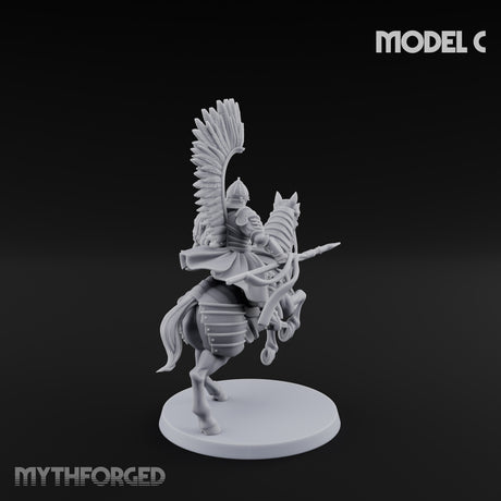 Hussar Charging Lancer Cavalry Set C Miniature for Dungeons and Dragons, Pathfinder or other TTRPGs