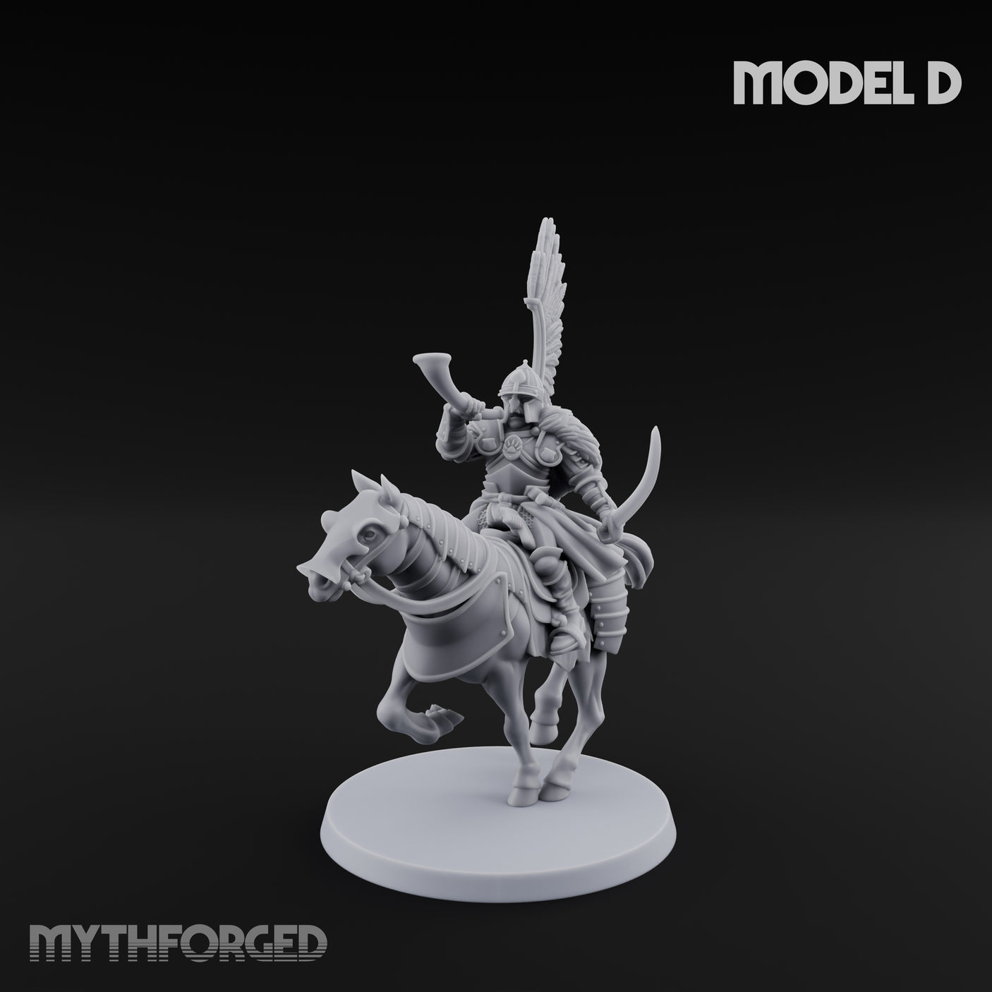 Hussar Charging Lancer Cavalry Set Miniature for Dungeons and Dragons, Pathfinder or other TTRPGs