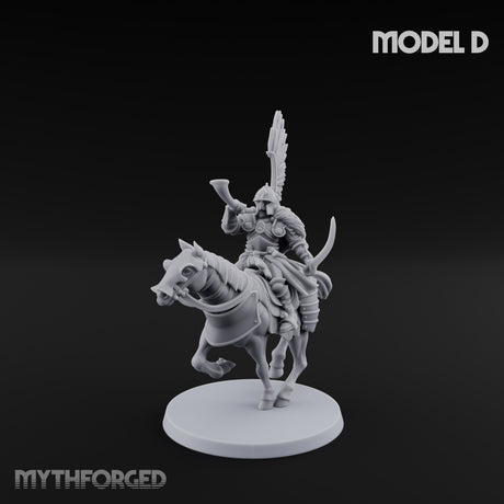 Hussar Charging Lancer Cavalry Set Miniature for Dungeons and Dragons, Pathfinder or other TTRPGs