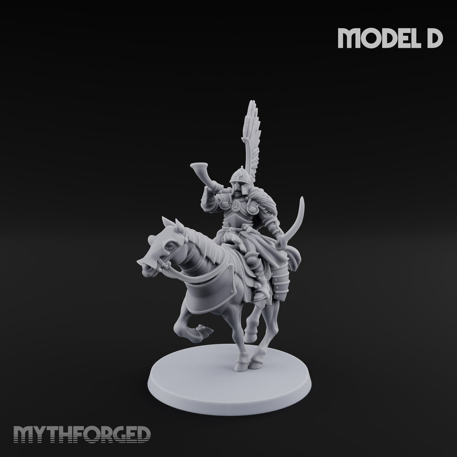 Hussar Charging Lancer Cavalry Set D Miniature for Dungeons and Dragons, Pathfinder or other TTRPGs