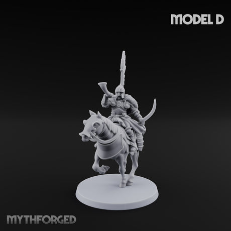 Hussar Charging Lancer Cavalry Set D Miniature for Dungeons and Dragons, Pathfinder or other TTRPGs