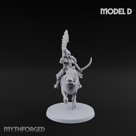 Hussar Charging Lancer Cavalry Set Miniature for Dungeons and Dragons, Pathfinder or other TTRPGs