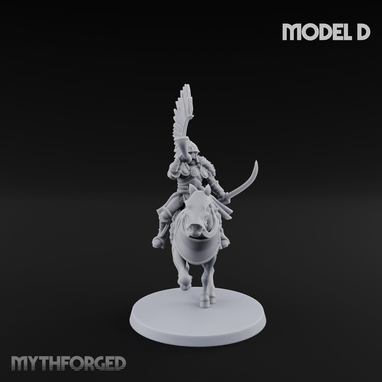 Hussar Charging Lancer Cavalry Set D Miniature for Dungeons and Dragons, Pathfinder or other TTRPGs