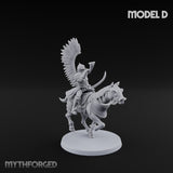Hussar Charging Lancer Cavalry Set Miniature for Dungeons and Dragons, Pathfinder or other TTRPGs