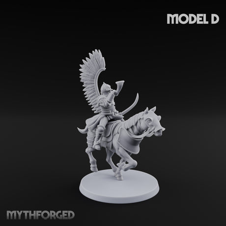 Hussar Charging Lancer Cavalry Set D Miniature for Dungeons and Dragons, Pathfinder or other TTRPGs