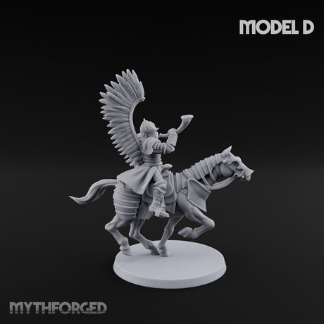 Hussar Charging Lancer Cavalry Set D Miniature for Dungeons and Dragons, Pathfinder or other TTRPGs