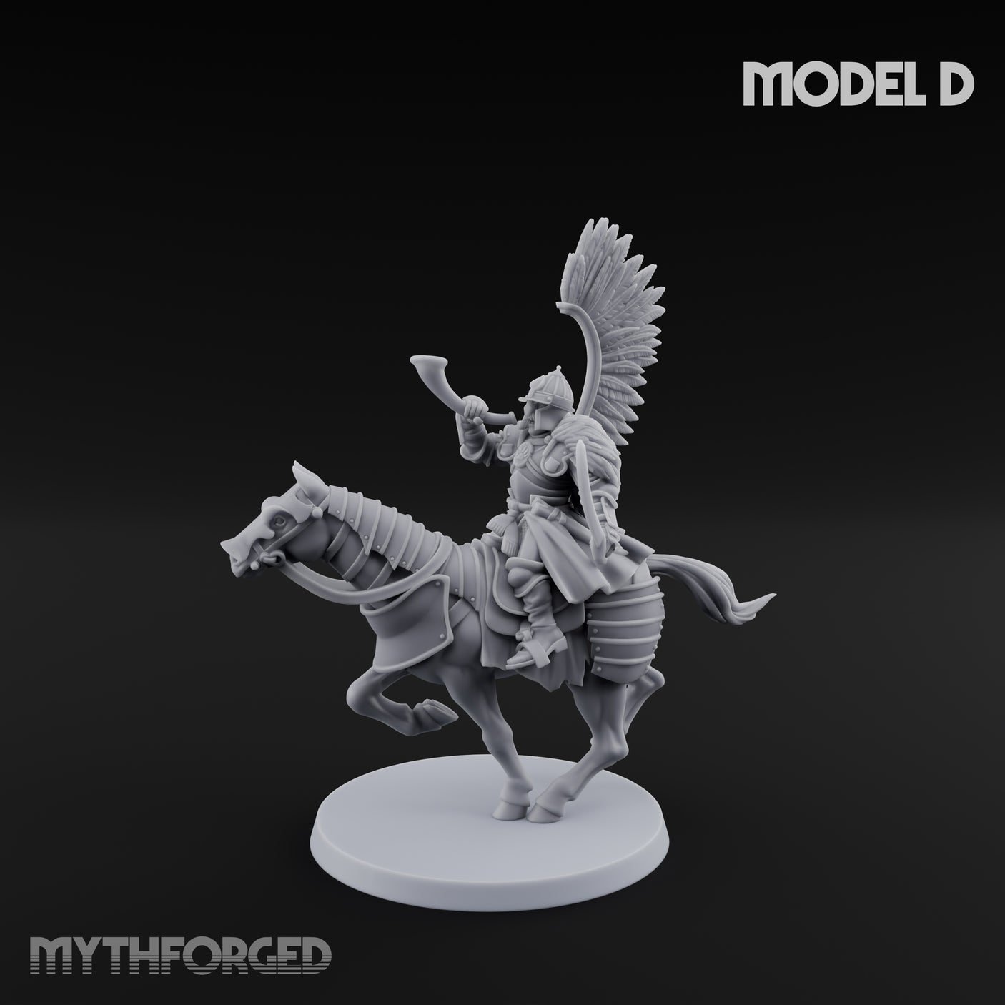 Hussar Charging Lancer Cavalry Set D Miniature for Dungeons and Dragons, Pathfinder or other TTRPGs