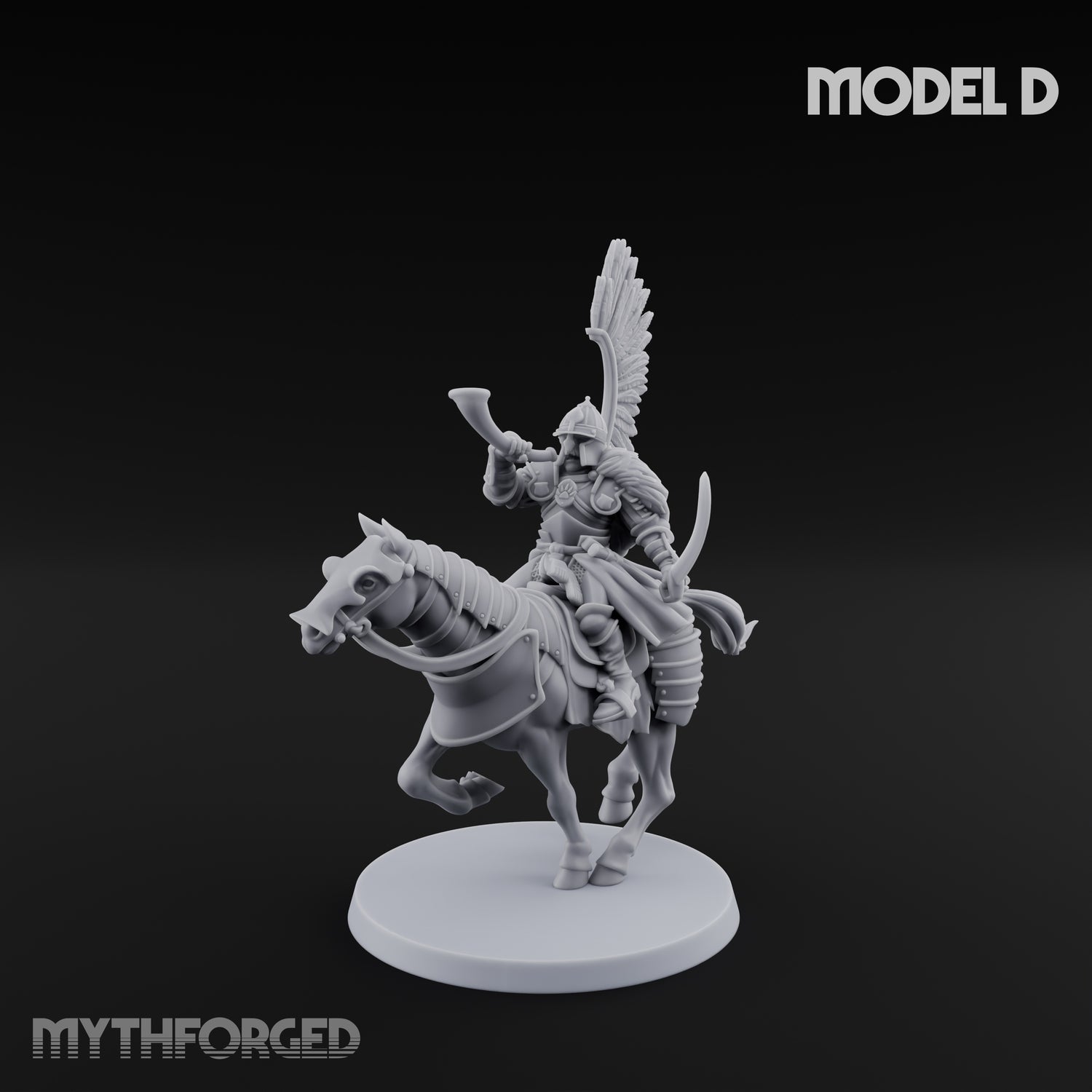Hussar Charging Lancer Cavalry Set D Miniature for Dungeons and Dragons, Pathfinder or other TTRPGs