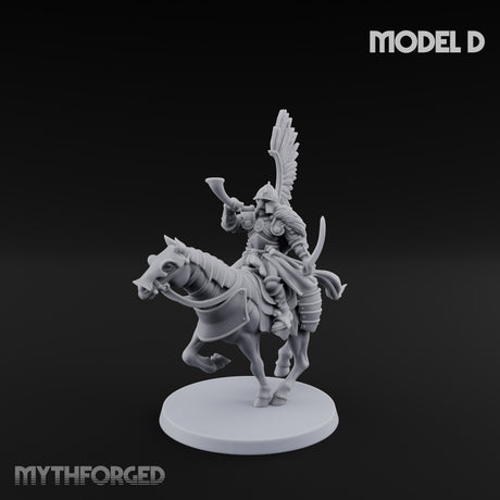 Hussar Charging Lancer Cavalry Set D Miniature for Dungeons and Dragons, Pathfinder or other TTRPGs