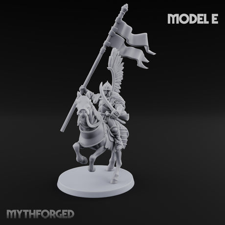Hussar Charging Lancer Cavalry Set E Miniature for Dungeons and Dragons, Pathfinder or other TTRPGs