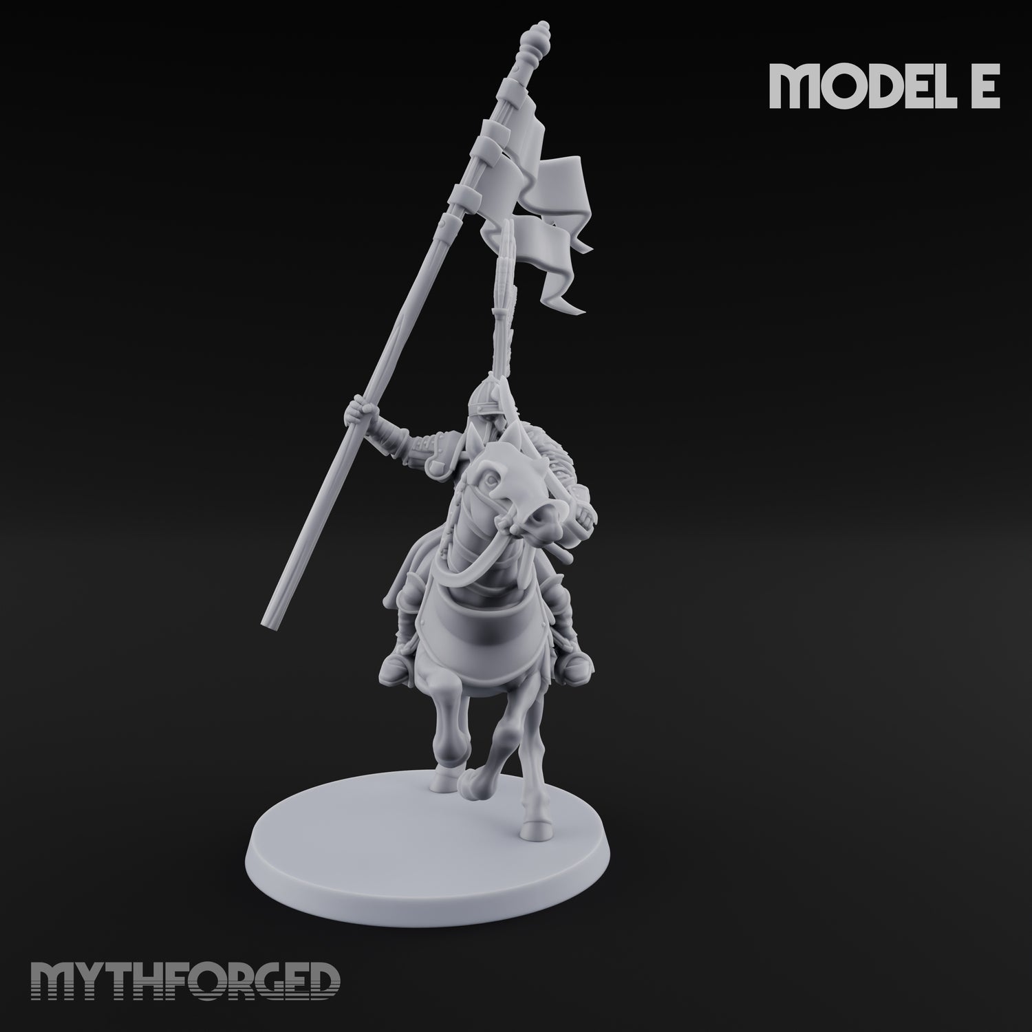 Hussar Charging Lancer Cavalry Set Miniature for Dungeons and Dragons, Pathfinder or other TTRPGs