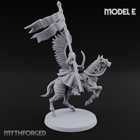 Hussar Charging Lancer Cavalry Set E Miniature for Dungeons and Dragons, Pathfinder or other TTRPGs